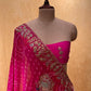 ( DELIVERY IN 25 DAYS ) PINK COLOUR SHADED PURE OJARIYA BANDHANI LEHENGA EMBELLISHED WITH GOTA PATTI & CUTDANA WORK