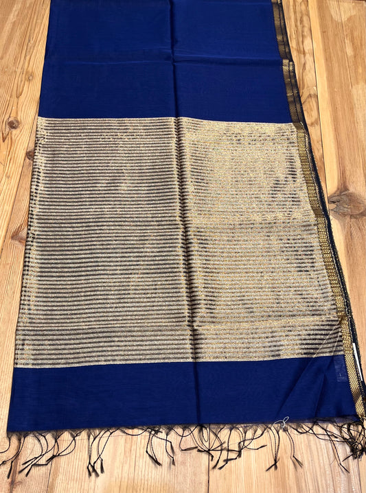 BLUE COLOUR COTTON SILK MAHESWARI SAREE