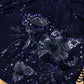 BLUE COLOUR SEQUINS READYMADE BLOUSE SAREE EMBELLISHED WITH APPLIQUE WORK