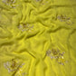 LEMON GREEN COLOUR CHIFFON HAND EMBROIDERED SAREE EMBELLISHED WITH AARI & SEQUINS WORK