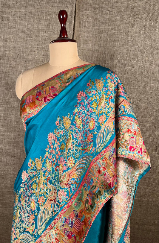 FIROZI COLOUR DOLA SILK PICHWAI SAREE