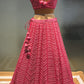 PINK COLOUR NET SEQUINS NET EMBROIDERED LEHENGA