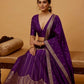 PURPLE COLOUR BANARASI SILK LEHENGA WITH DUPATTA & MONOTONE UNSTITCHED BLOUSE EMBELLISHED WITH ZARI WEAVES