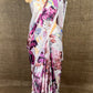 LAVENDER COLOUR CHINON FLORAL PRINTED SAREE