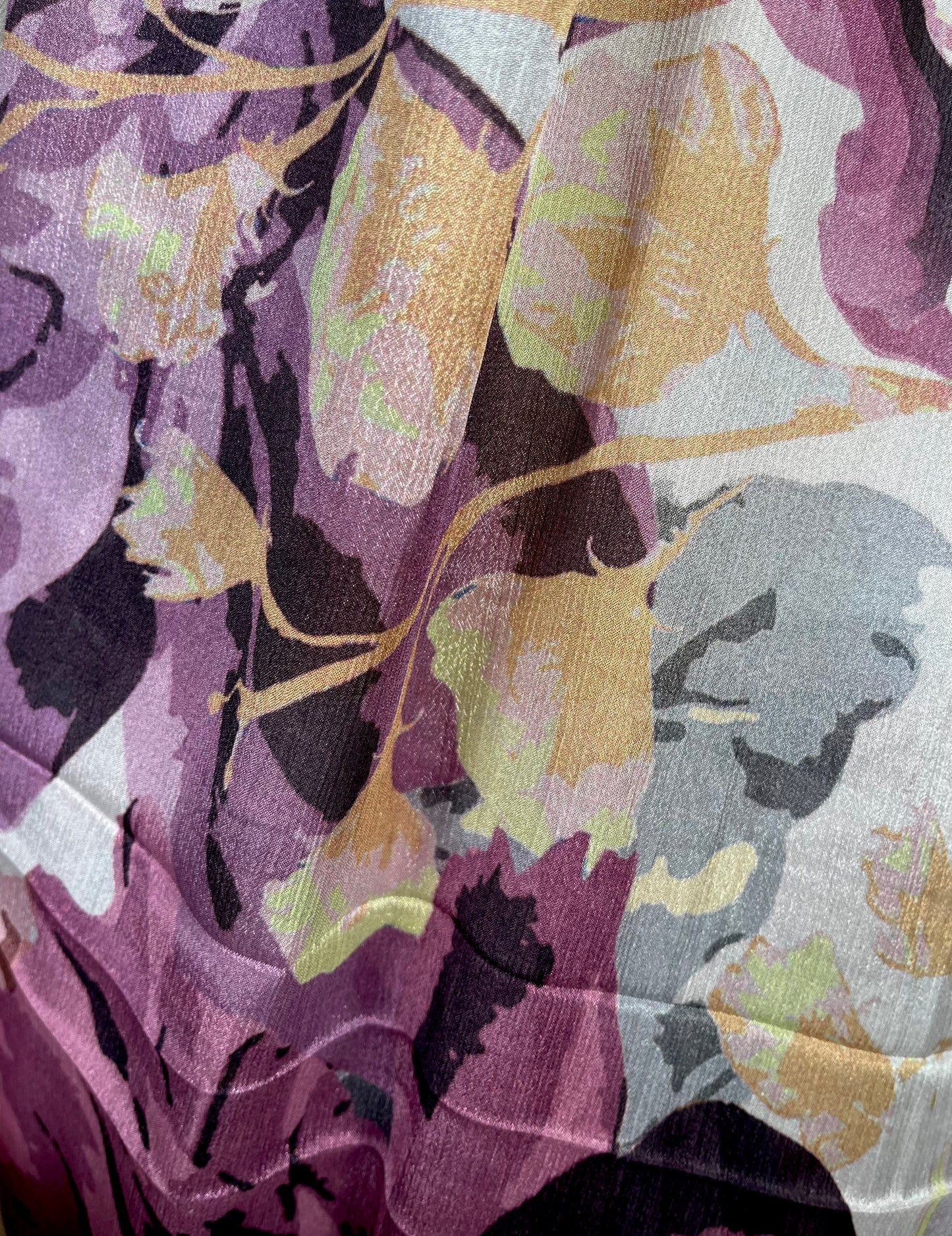 LAVENDER COLOUR CHINON FLORAL PRINTED SAREE