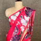 PINK COLOUR CHINON FLORAL PRINTED SAREE