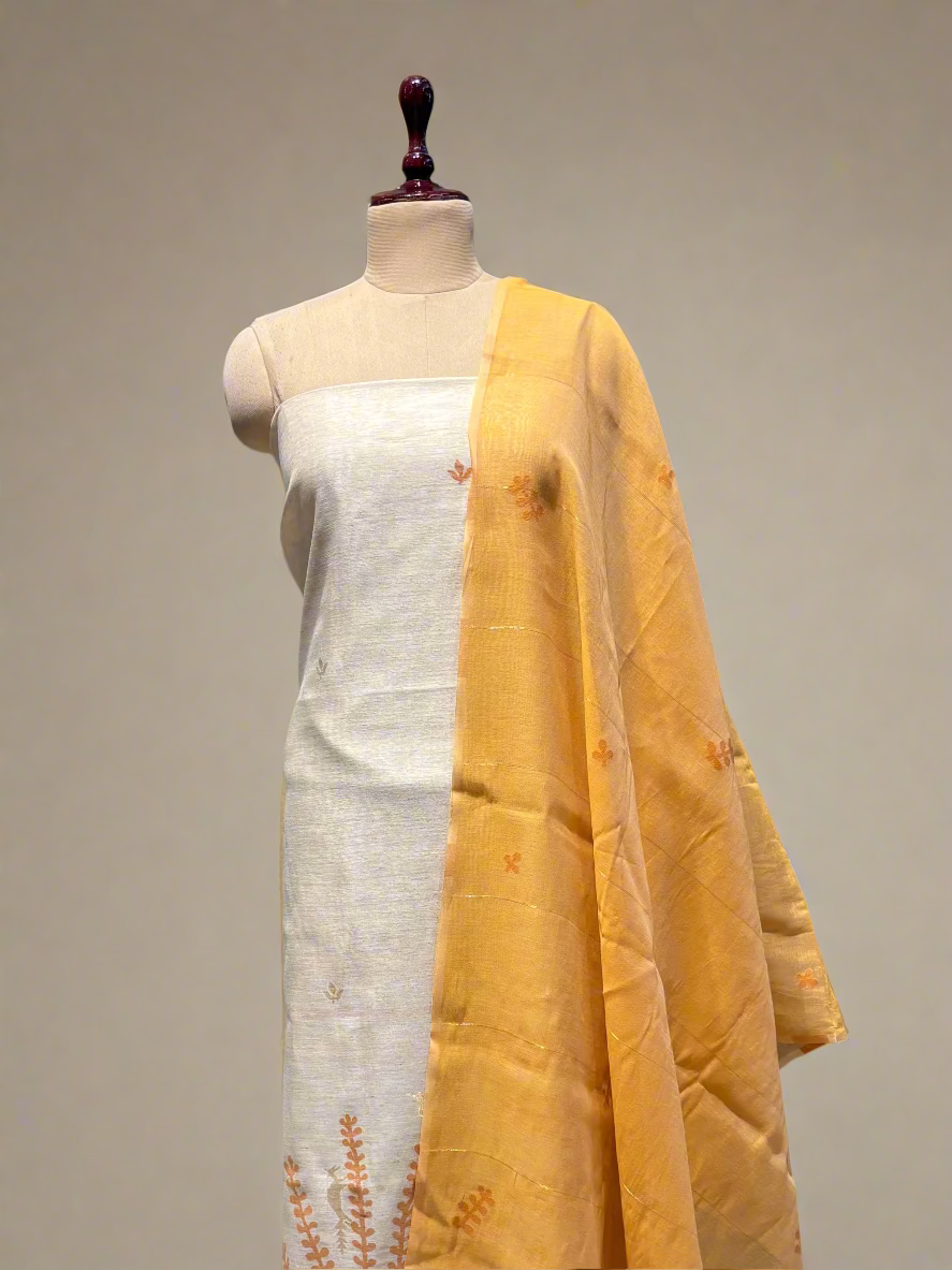 JAMDANI COTTON UNSTITCHED SUIT 2 PIECE SET (KURTA & DUPATTA)