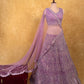 LAVENDER COLOUR NET EMBROIDERED LEHENGA WITH READYMADE BLOUSE EMBELLISHED WITH SEQUINS WORK