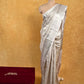 SILVER COLOUR PURE KANJIVARAM SAREE EMBELLISHED WITH ZARI WEAVES