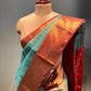 SKY BLUE COLOUR CHANDERI TISSUE HANDLOOM SAREE EMBELLISHED WITH ZARI WEAVES