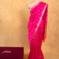 HOT PINK COLOUR PURE SILK SAREE EMBELLISHED WITH ZARI WEAVES