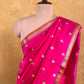 HOT PINK COLOUR PURE SILK SAREE EMBELLISHED WITH ZARI WEAVES