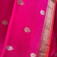 HOT PINK COLOUR PURE SILK SAREE EMBELLISHED WITH ZARI WEAVES