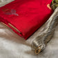 RED COLOUR CHANDERI SILK HANDLOOM SAREE EMBELLISHED WITH ZARI WEAVES