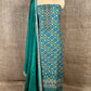 PEACOCK GREEN COLOUR GEORGETTE EMBROIDERED UNSTITCHED SUIT WITH CHINON DUPATTA