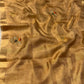 GOLDEN MACLINO HAND EMBROIDERED SAREE EMBELLISHED WITH ZARDOZI & BEADS WORK - Kothari Sons