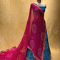 ( DELIVERY IN 25 DAYS ) TURQUOISE COLOUR PURE GEORGETTE OJARIYA BANDHEJ LEHENGA EMBELLISHED WITH CUTDANA & GOTA PATTI WORK