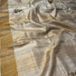 IVORY COLOUR PURE TUSSAR SILK HAND EMBROIDERED SAREE EMBELLISHED WITH SEQUINS WORK - Kothari Sons