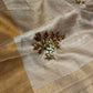 IVORY COLOUR PURE TUSSAR SILK HAND EMBROIDERED SAREE EMBELLISHED WITH SEQUINS WORK - Kothari Sons