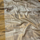 IVORY COLOUR PURE TUSSAR SILK HAND EMBROIDERED SAREE EMBELLISHED WITH SEQUINS WORK - Kothari Sons
