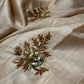 IVORY COLOUR PURE TUSSAR SILK HAND EMBROIDERED SAREE EMBELLISHED WITH SEQUINS WORK - Kothari Sons