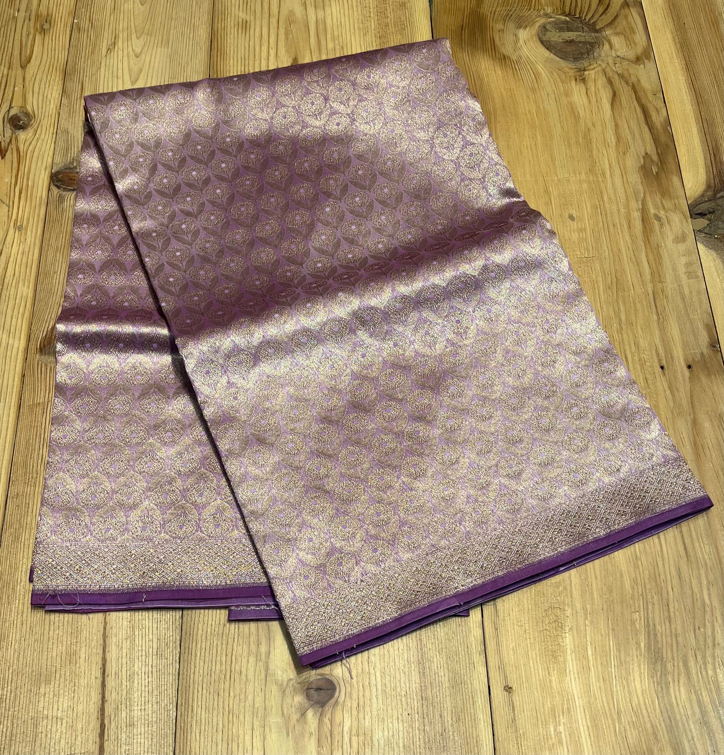 LAVENDER COLOUR CHANDERI SILK BROCADE SAREE