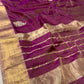 WINE COLOUR MAHESHWARI HAND EMBROIDERED SAREE WITH ZARI BORDER EMBELLISHED WITH ZARDOZI & BEADS WORK - Kothari Sons