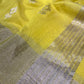 LEMON YELLOW COLOUR CHANDERI COTTON SAREE EMBELLISHED WITH ZARI WEAVES