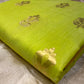 PARROT GREEN COLOUR CHANDERI COTTON SAREE EMBELLISHED WITH ZARI WEAVES