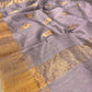 LAVENDER COLOUR CHANDERI COTTON SAREE EMBELLISHED WITH ZARI WEAVES