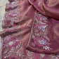 PEACH TISSUE SAREE WITH CUTDANA & SEQUINS EMBROIDERY