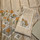 BEIGE JAMDANI DHAKAI COTTON UNSTITCHED SUIT EMBELLISHED WITH RESHAM & SEQUINS WORK
