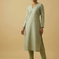 PISTA COLOUR BANARASI ART SILK UNSTITCHED CO-ORD SET EMBELLISHED WITH ZARI WOVEN BUTTI