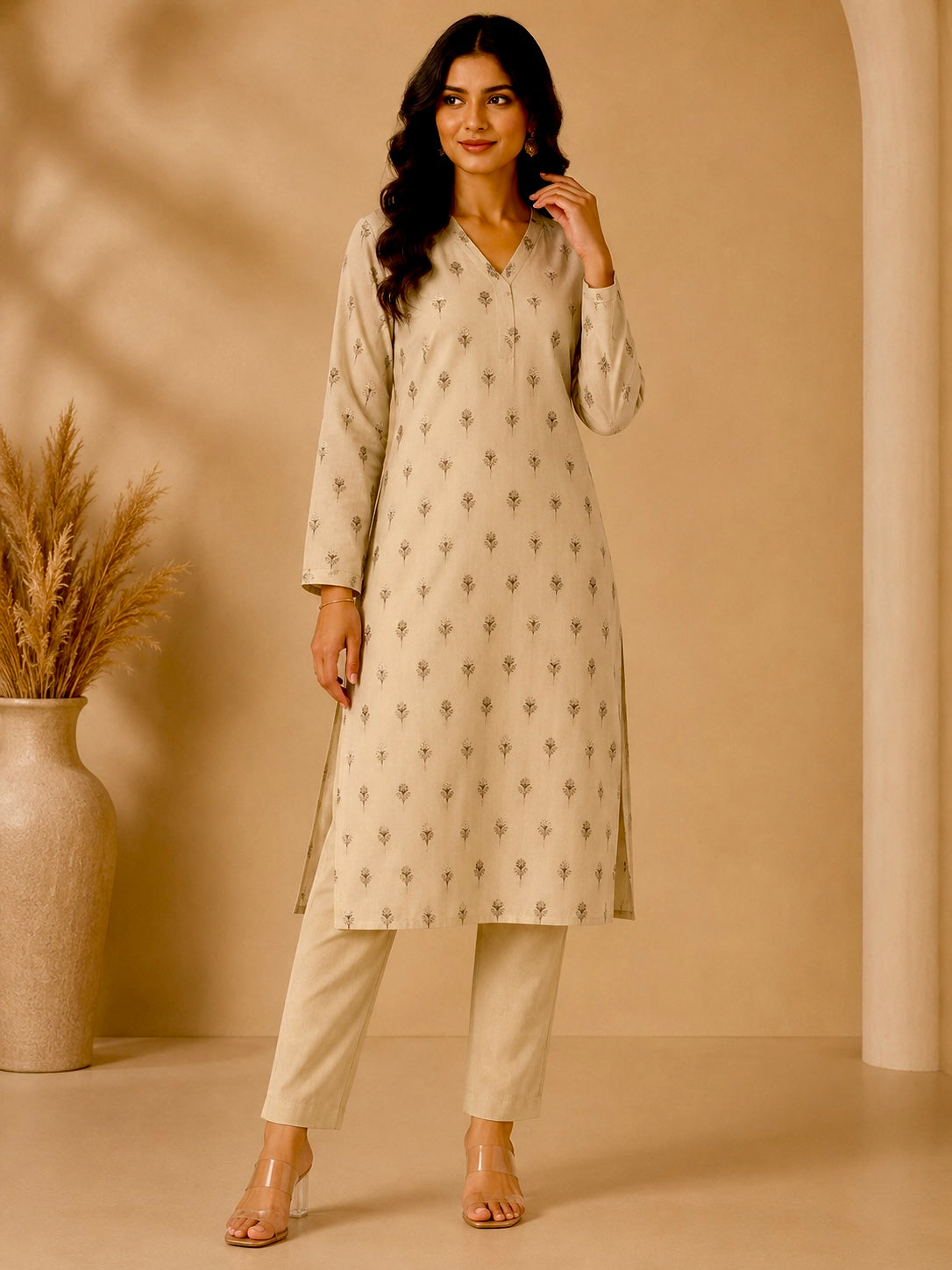 PASTEL YELLOW COLOUR BANARASI ART SILK UNSTITCHED CO-ORD SET EMBELLISHED WITH ZARI WOVEN BUTTI