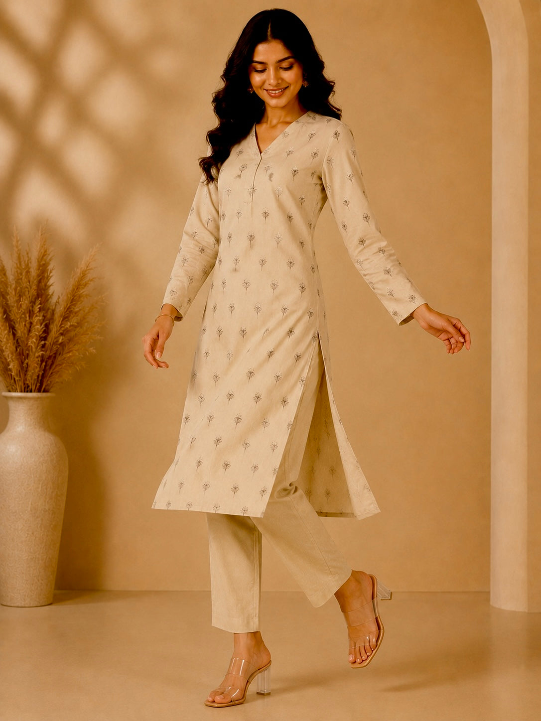 PASTEL YELLOW COLOUR BANARASI ART SILK UNSTITCHED CO-ORD SET EMBELLISHED WITH ZARI WOVEN BUTTI