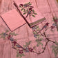 PINK COLOUR JAMDANI DHAKAI COTTON UNSTITCHED SUIT EMBELLISHED WITH RESHAM & SEQUINS WORK
