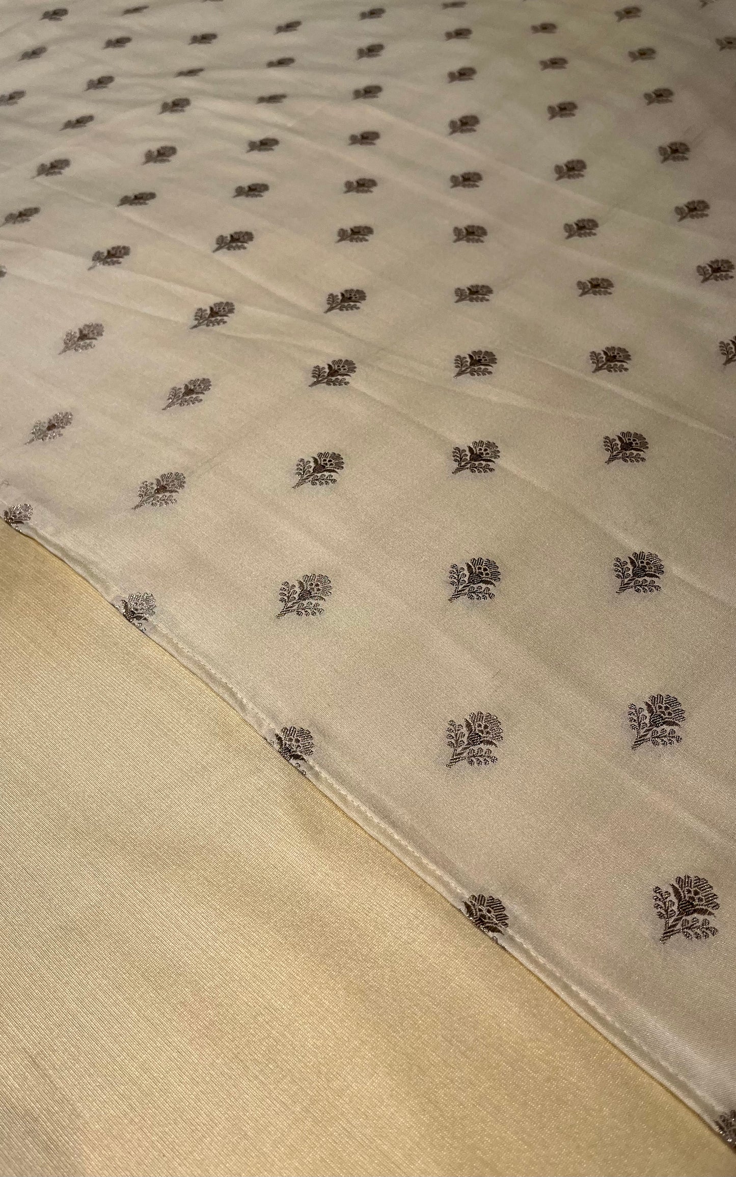 PASTEL YELLOW COLOUR BANARASI ART SILK UNSTITCHED CO-ORD SET EMBELLISHED WITH ZARI WOVEN BUTTI