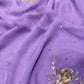 LAVENDER COLOUR CHIFFON EMBROIDERED SAREE EMBELLISHED WITH AARI & SEQUINS WORK