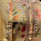 YELLOW COLOUR LINEN UNSTITCHED SUIT EMBELLISHED WITH RESHAM & MIRROR FOIL WORK