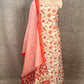 BEIGE COLOUR CHANDERI SILK PRINTED UNSTITCHED SUIT