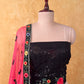 BLACK COLOUR GEORGETTE LEHENGA WITH UNSTITCHED BLOUSE AND NET DUPATTA EMBELLISHED WITH SEQUINS & RESHAM WORK