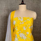 YELLOW COLOUR CHANDERI SILK PRINTED UNSTITCHED SUIT