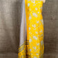 YELLOW COLOUR CHANDERI SILK PRINTED UNSTITCHED SUIT