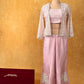 MAUVE COLOUR SILK PANT WITH CROP TOP BLOUSE & SHRUG EMBELLISHED WITH RESHAM & BEADS WORK