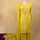 LEMON COLOUR CHINON EMBROIDERED READYMADE SUIT EMBELLISHED WITH CUTDANA & SEQUINS WORK