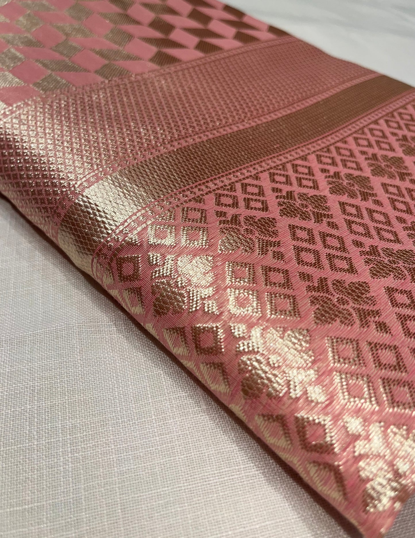 PEACH COLOUR COTTON SILK SAREE