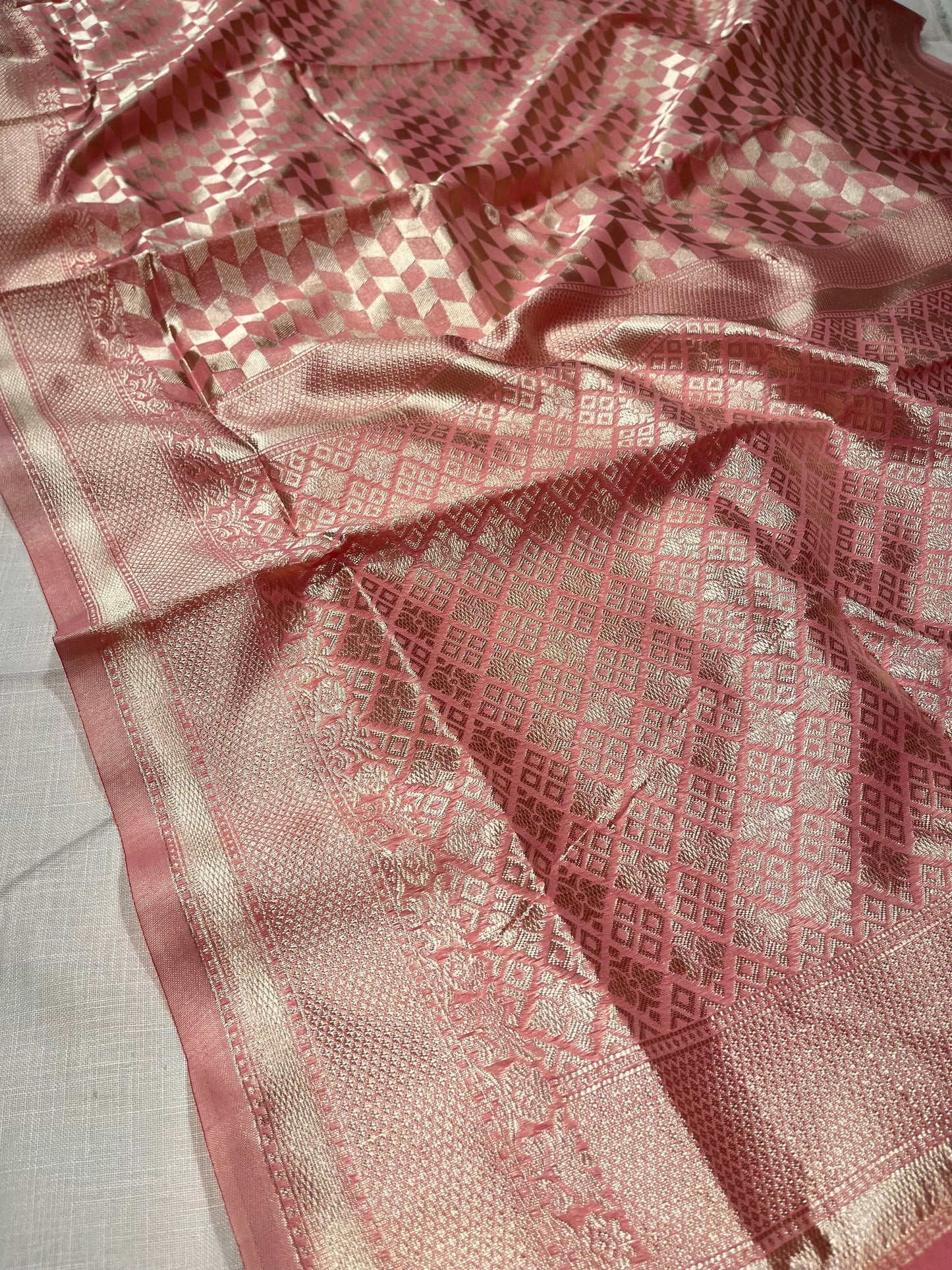 PEACH COLOUR COTTON SILK SAREE