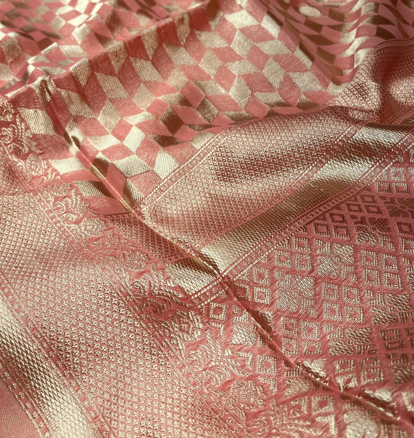 PEACH COLOUR COTTON SILK SAREE