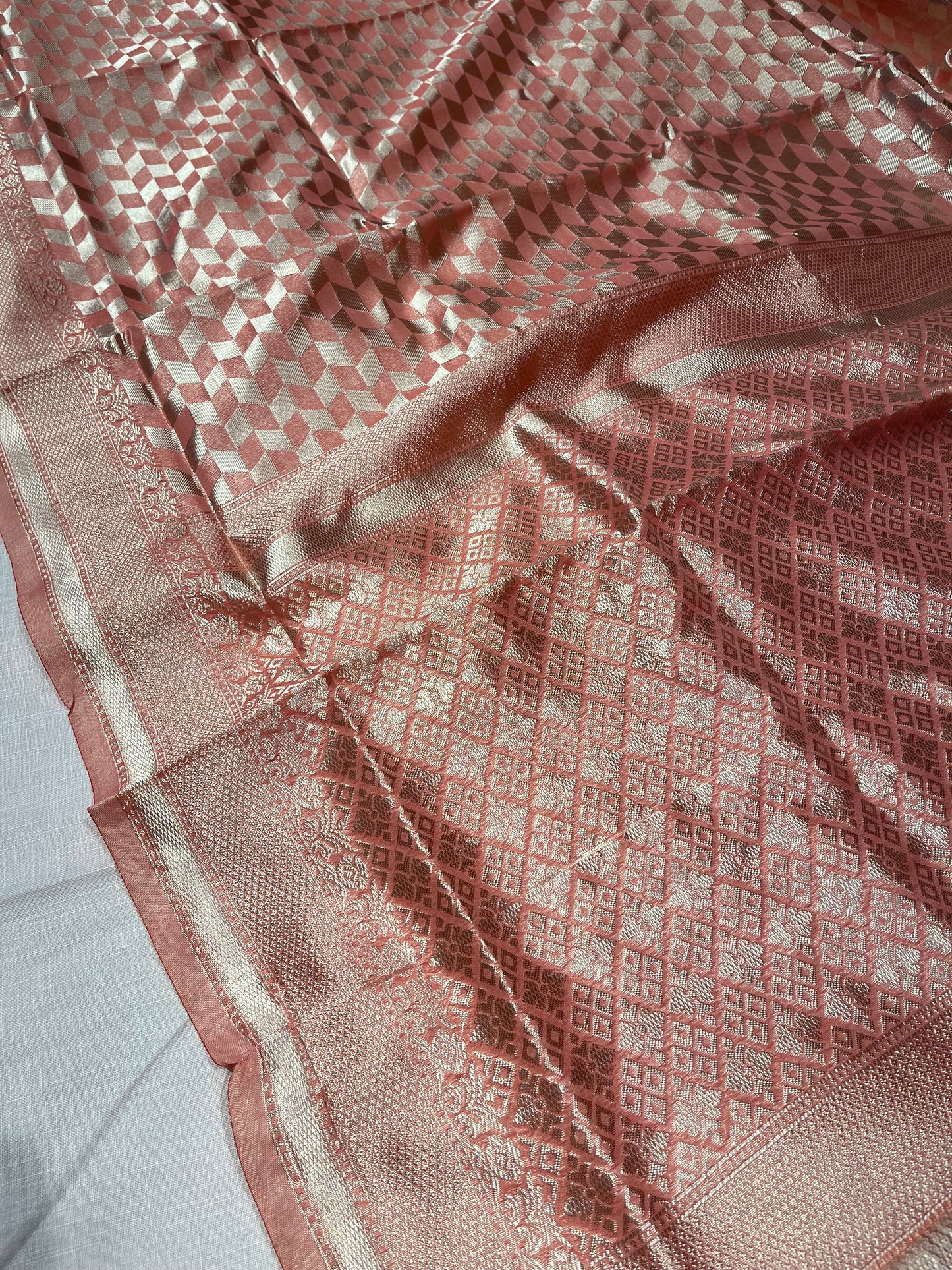 PEACH COLOUR COTTON SILK SAREE