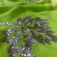 GREEN SHADED PURE PLATINUM CHIFFON HAND EMBROIDERED SAREE EMBELLISHED WITH SEQUINS WORK ( DELIVERY IN 25-30 DAYS ) - Kothari Sons